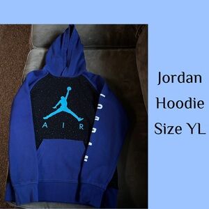 Boys Jordan Navy and Sky Blue Hoodie
